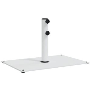 vidaXL Parasol Base - White Steel - Fits Ø1.3/1.5"/1.9" Poles - Rectangular Sturdy Stand - Double Knob Tightening - 33.1 lb - 1 of 4
