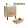 Jojoka Fluted 3 Drawer Dresser, Wide Modern Chest of Drawers with Metal Legs, Wood Storage Cabinet for Bedroom, Living Room, Entryway - 3 of 4