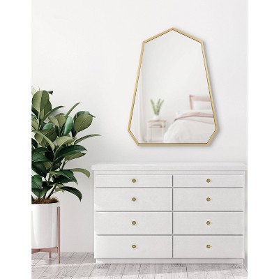 Hammell 23" x 30" Gold Geometric Heptagon Wall Mirror