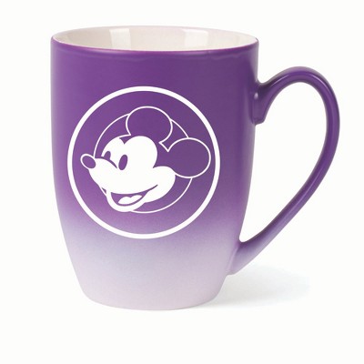 Elanze Designs Steamboat Willie Face Two Toned Ombre Matte 10 ounce New Bone China Coffee Tea Cup Mug, Purple and White