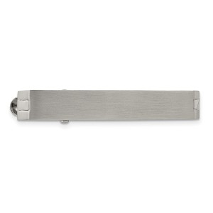 Black Bow Jewelry Stainless Steel Brushed Tie Bar Clip, 7 x 50mm - 1 of 4
