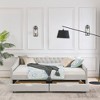 Vynxaria Queen Size Daybed with Drawers Upholstered Tufted Sofa Bed with Waved Shape Arms, Beige (84.5"x63.5"x26.5") - 4 of 4
