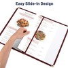 WeChef 30pcs 8.5x14" Restaurant Menu Cover 4 Page 8 View Double Stitch Transparent Cafe Bar Burgundy Red - 2 of 4