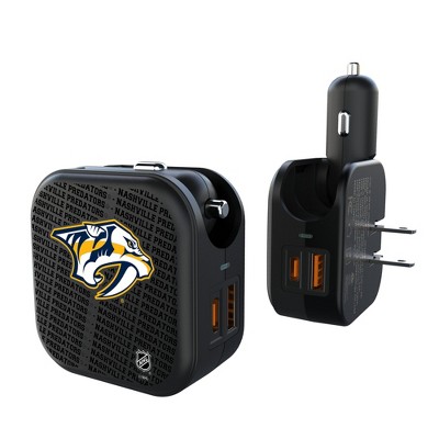 NHL Western Conference Teams Text Backdrop 18-Watt 2 in 1 USB A/C Charger