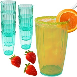 Kate Aspen Plastic Tumblers Set of 8 – Dishwasher Safe Acrylic Cups - BPA-Free Reusable Drinkware - 1 of 4