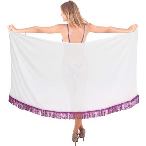 LA LEELA Swimsuit Cover Up Long Women's Summer Pool Beach Wrap Skirt Swimwear Bikini Cover-ups Dress for Women One Size Purple, Solid - 1 of 4
