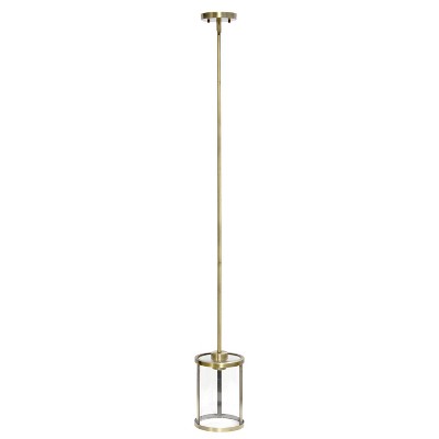 Antique Brass Farmhouse 55" Adjustable Clear Glass Pendant Light
