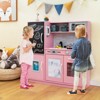 Infans Kid’s Pretend Play Kitchen Toddler Kitchen Playset w/ Blackboard Pink - 3 of 4