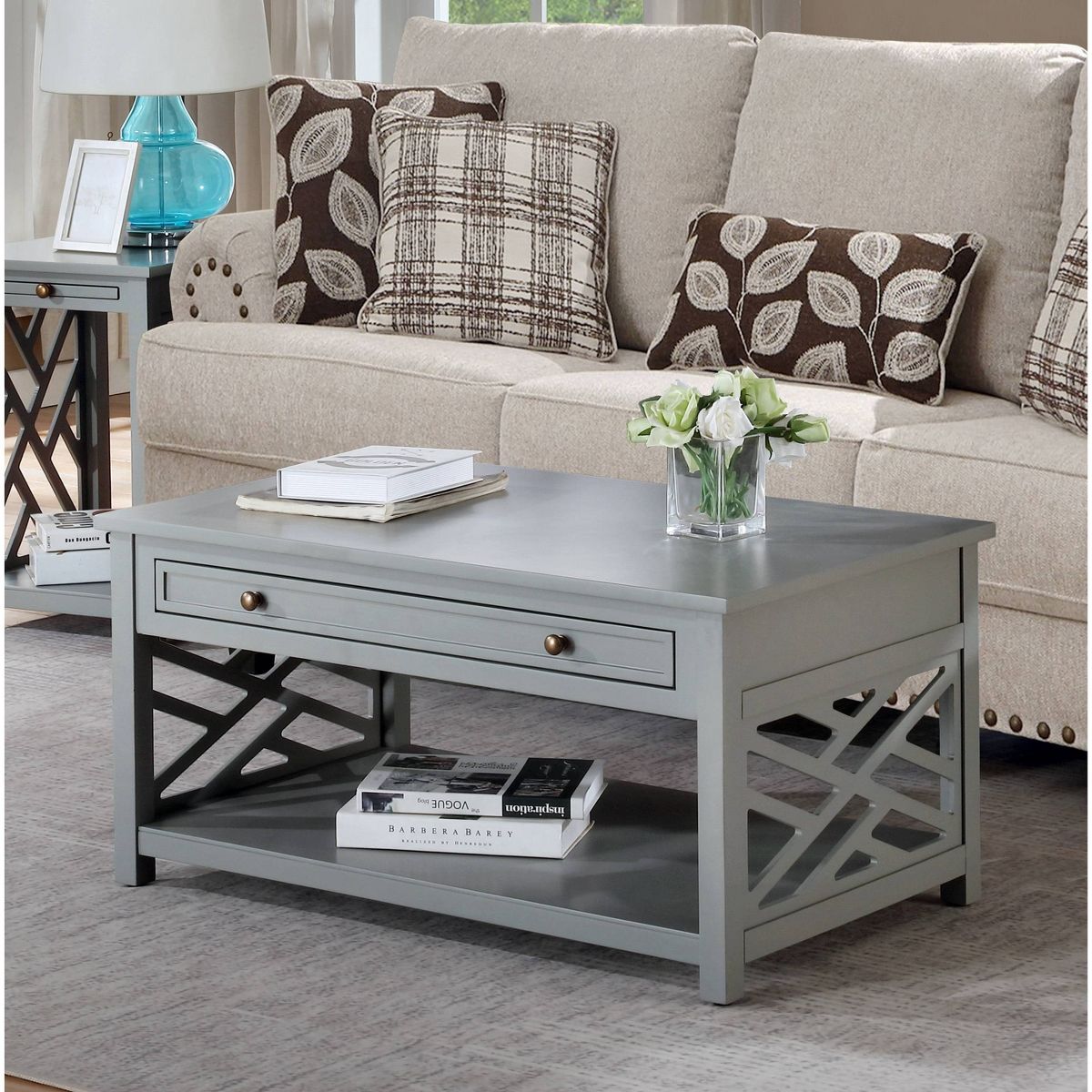 36" Middlebury Wood Coffee Table with Drawer - Alaterre Furniture - thumbnail 2