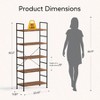5 Tier Bookshelf Rustic Brown Standing Book Shelf Home Office Bookcase Storage Organizer Bedroom Living Room Bathroom - 2 of 4