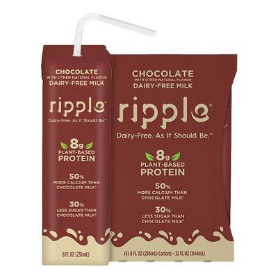 Ripple On the Go Chocolate Dairy Free Pea Milk - 4pk/8 fl oz