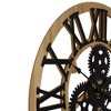 Northlight 24" Roman Numeral Battery Operated Round Wall Clock with Cogs - 4 of 4