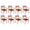 vidaXL Patio Chair Set of 8 Warm teak Solid teak wood, 100% polyester - 2 of 4
