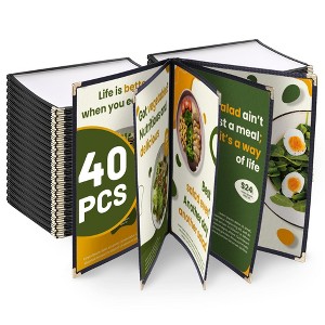 WeChef 40 Pack Restaurant Menu Covers 8.5 x 11" Book Style 5 Pages 10 Views - 1 of 4