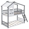 Twin Over Twin Bunk Bed with Roof, Window and Ladder - ModernLuxe - 4 of 4