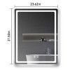 Single Bathroom Vanity Mirror With Polished Crystal Frame, LED Light Anti-Fog Wall Mirror For Vertical Or Horizontal-The Pop Home - 3 of 4