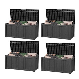 VisioGear Lockable Deck Boxes, Multi-Capacity Outdoor Storage Deck Box, Small Patio Storage Bin for Garden Tools - 1 of 4