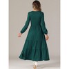 INSPIRE CHIC Women's Tiered Crewneck Long Sleeve Maxi Casual A-Line Dress with Pockets - 3 of 4