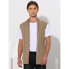Lars Amadeus Men's Casual Open Front Sleeveless Irregular Hem Cardigan Vest - 2 of 4