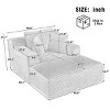 48.8'' Chaise Lounge Sofa with Removable Pillows, Full Compressed Upholstered Couch for Living Room or Bedroom Accent Seating Sofas-Maison Boucle - 4 of 4