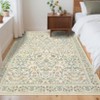Washable Floral Living Room Rugs, Modern Farmhouse Bird Print Botanical Carpet for Bedroom, Soft Non Slip Floor Cover for Girls Nursery Room - 3 of 4