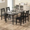 Tangkula Wooden Dining Chair Set of 4 Kitchen Side Chairs w/ Rubber Wood Frame Ladder Back Black - 3 of 4