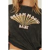Slickblue Women's Dream Magic Baby Top, Vintage-Inspired Text & Stars Graphic, Mineral Washed, Charcoal, S - 3 of 4