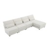 VYNXARIA 120*61" Oversized Wide Seat Sectional Sofa with Reversible Chaise,Loop Yarn Fabric 5-seat Armless Convertible L-shaped Couch - 3 of 4