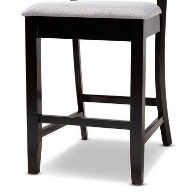 Chandler Gray Upholstered Wood Pub Chairs, Set of 2