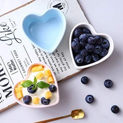 White Porcelain Heart-Shaped Ramekins Set of 2