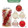 25 Pieces Christmas Ball Ornaments, 2.36 Inch Christmas Tree Ornaments, Shatterproof Christmas Tree Decoration Balls for Christmas Trees, Parties - 2 of 4