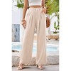 Women's Wide Leg Pants High Waist Work Business Office Trousers Casual Suit Pants Back Elastic with Pockets - 2 of 4
