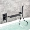 Cobbe Bathtub Shower Faucet Set Wall Mounted Single Handle Waterfall Bathtub Faucet and Handheld Showerhead with 59-Inch Hose Matte Black with Valve - 4 of 4