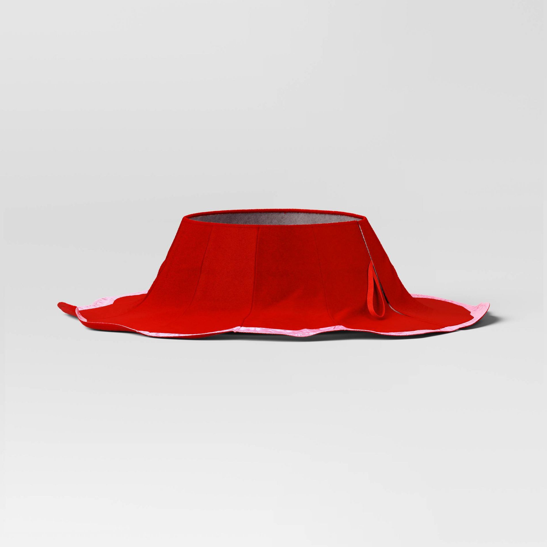 Christmas Tree Stand Collar with Scalloped Satin Edge Red/Pink - Wondershop™