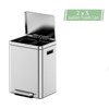 8/9.5/10.6 Gallon Dual Trash Can, Rectangular Waste Basket with Metal Lid & Step Foot Pedal, Double Compartment Classified - 4 of 4