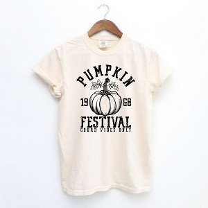 Simply Sage Market Women's Pumpkin Festival Short Sleeve Garment Dyed Tee - 1 of 2