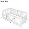 Okak Twin Solid Wood Bed Frame, Modern Floor Bed with Heightened Fence for Toddlers/Kids Bedroom - 4 of 4