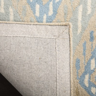 Blue and Beige Hand-Tufted Wool 8' x 10' Area Rug
