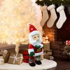 LuxenHome Animated Singing 16" Tall Santa Holiday Decoration, Battery Operated Multicolored - 4 of 4
