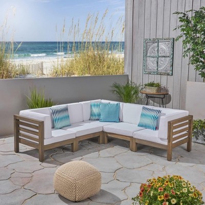 Maggift Patio Modern Accent Chairs, Outdoor Conversation Chairs, with Leisure Used, for Backyard, Garden, White, 90.75"*90.75"*26.5"
