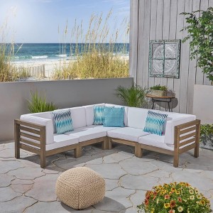 Syemin Patio Modern Accent Chairs, Outdoor Conversation Chairs, with Leisure Used, for Backyard, Garden, White, 90.75"*90.75"*26.5" - 1 of 4