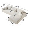 TiramisuBest 107" Cloud Sectional Sofa with Ottoman, Modern Minimalist U-Shaped Deep Seat Couch, Plush Corduroy Upholstery, No Assembly, White - 4 of 4