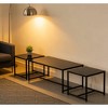 Spassway Glass Coffee Table with 2-Piece End Tables Set for Living Room Modern Sofa Table with Metal Legs Small Tea Table for Waiting Room - 3 of 4