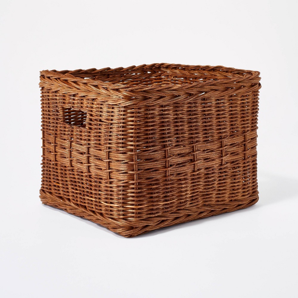 Rattan Cube Basket - Threshold designed with Studio McGee