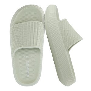 CUSHIONAIRE Feather Slides – Comfortable Cloud Cushion House Slippers for Women, Indoor Outdoor EVA Foam Foot Spa Shower Shoes, Non-Slip Arch Support - 1 of 4