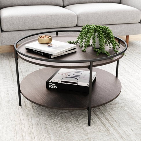 Black and dark wood store coffee table