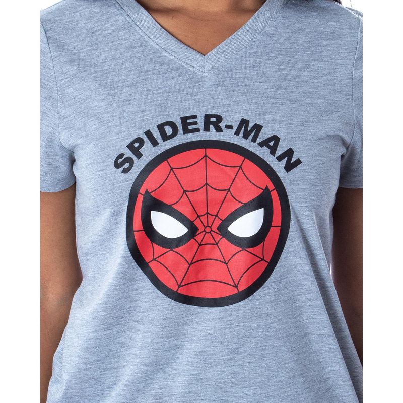 Marvel Womens' Spider-Man Comic Book 2 Piece Jogger Pajama Set Grey, 2 of 5