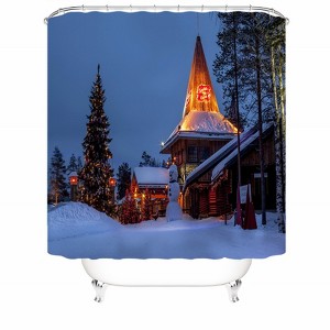 Snowman Night View Shower Curtains for Bathroom Waterproof Fabric Bath Curtain Durable Soft Stylish Bathroom Decor 72x72 Inch - 1 of 1