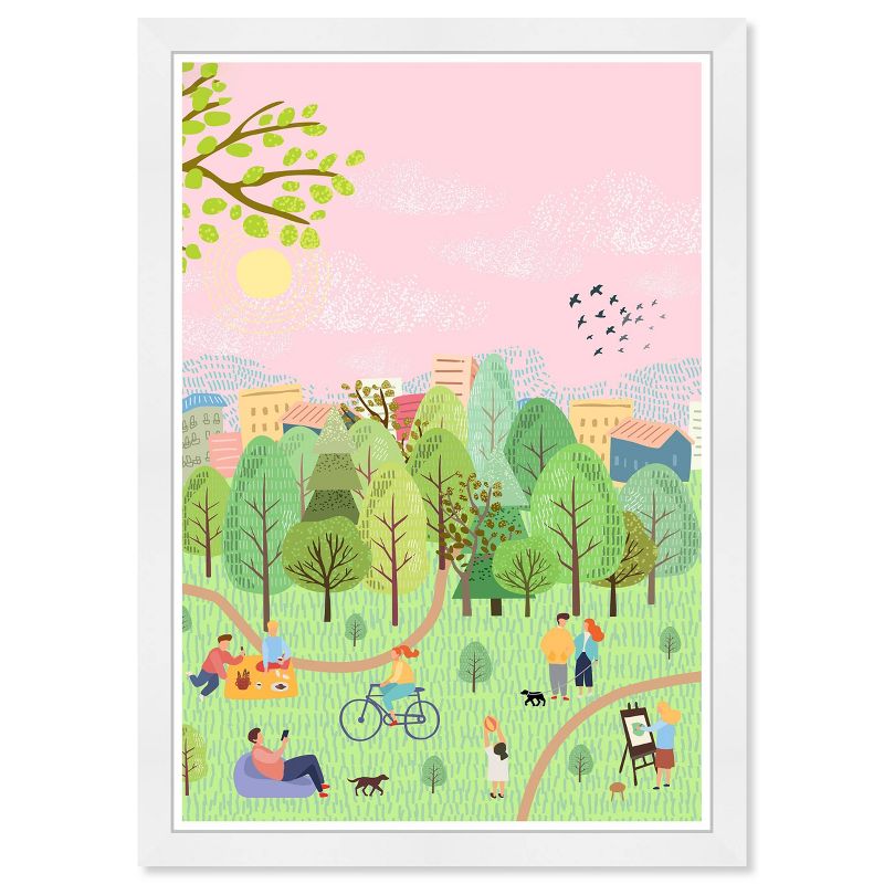 13&#34; x 19&#34; The Park Entertainment and Hobbies Framed Wall Art Green/Pink - Olivia&#39;s Easel, 3 of 6