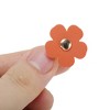 Unique Bargains Faux Leather Flower Shoelace Charms 1 Pair - 3 of 4